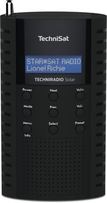 TechniSat TechniRadio Draagbare DAB radio op zonne-energie, DAB+, FM, hoofdtelefoonaansluiting, opladen via zonnepaneel, IPX 5 spatwaterdicht, zwart
