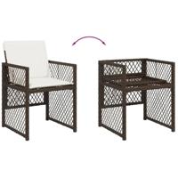 13-delige Tuinset met kussens poly rattan bruin - thumbnail