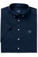 GANT Heren Overhemd Navy Poplin Korte Mouwen Button Down Regular Fit - thumbnail