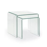Kave Home Glazen Salontafel 'Burano' Set van 2 stuks - thumbnail