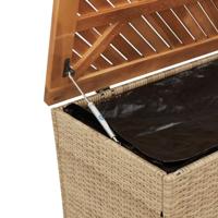 Tuinbox 220x50x54 cm poly rattan en acaciahout beige - thumbnail