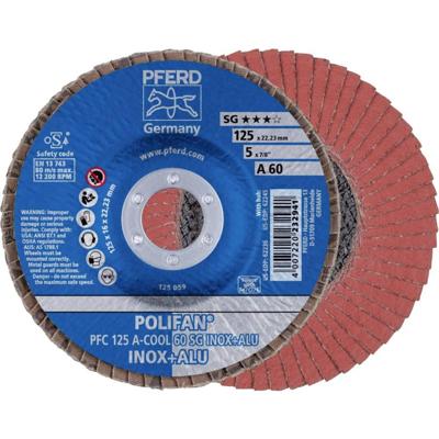 PFERD TOOLS 67756125 PFC 125 A-COOL 60 SG INOX+ALU Lamellenschijf Diameter 125 mm Boordiameter 22.23 mm Aluminium, Non-ferrometaal, RVS 10 stuk(s)