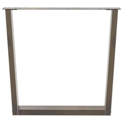 Eettafelpoten 2 st V-vormig 90x(72-73,3) cm staal naturel