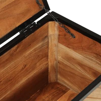 VidaXL Opbergbox 60x30x30 cm massief acaciahout en ijzer VidaXL Opbergbox 60x30x30 cm massief acaciahout en ijzer