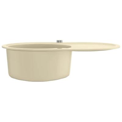 VidaXL Gootsteen enkele bak ovaal graniet beige VidaXL Gootsteen enkele bak ovaal graniet beige