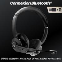 Tnb - ACTIV 1000X - Professionele Bluetooth + 2,4 GHz Koptelefoon, Oordopjes met Laadstation - Zwart - thumbnail