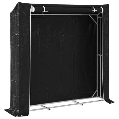 VidaXL Haardhoutrek met regenhoes 200x40x200 cm gegalvaniseerd staal