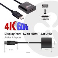 club3D CAC-2070 DisplayPort Adapter [1x DisplayPort stekker - 1x HDMI-bus] Zwart 0 mm - thumbnail