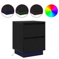 Nachtkastje met lade 2 pcs Zwart 39 x 34.5 x 50 cm Bewerkt hout - thumbnail