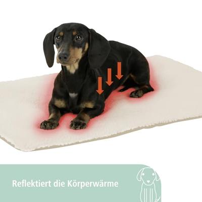 Kerbl Pet Pet Theo Ligkussen, zelfverwarmend, isolerende ligdeken voor honden en katten, ritselvrij, knettervrij, wasbaar, beige, 120 x 75 x 3 cm