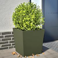 VidaXL Plantenbakken 2 st 50x50x50 cm staal olijfgroen - thumbnail