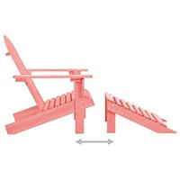 Tuinstoel Adirondack met voetenbank massief vurenhout roze - thumbnail