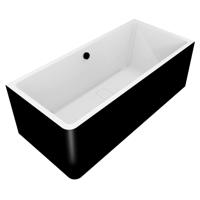 Ligbad Polysan Marlene 195x85x63 cm Asymmetrisch Rechts Zwart / Wit - thumbnail