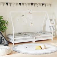 Kinderbedframe 90x200 cm massief grenenhout wit - thumbnail