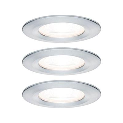 Paulmann Inbouwlamp voor badkamer Set van 3 stuks GU10 19.5 W Aluminium (gedraaid)