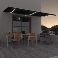 Luifel handmatig uittrekbaar met LED 600x350 cm antracietkleur - thumbnail