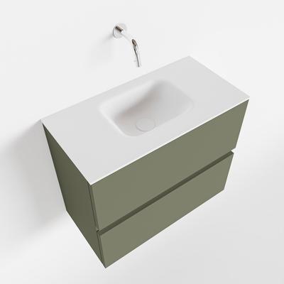 MONDIAZ ADA 60cm toiletmeubel army. LEX wastafel talc midden zonder kraangat MONDIAZ ADA 60cm toiletmeubel army. LEX wastafel talc midden zonder kraangat