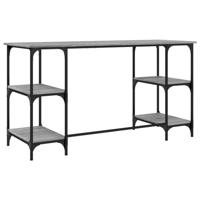 Bureau 140x50x75 cm metaal en bewerkt hout grijs sonoma eiken - thumbnail