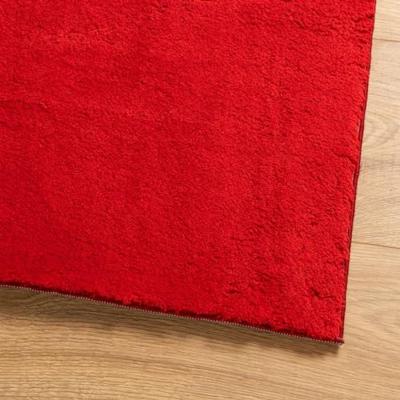 Vloerkleed HUARTE laagpolig zacht wasbaar 200x200 cm rood - thumbnail