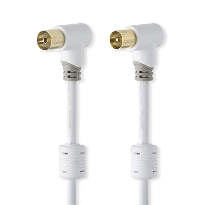 Coaxkabel 100 dB | IEC (coax) male haaks - IEC (coax) female haaks | 5,0 m | Wit
