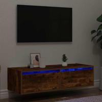 Tv-meubel met LED-verlichting 100X35,5x25 cm gerookt eikenkleur - thumbnail