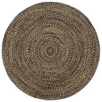 VidaXL Vloerkleed handgemaakt 240 cm jute zwart en bruin - thumbnail