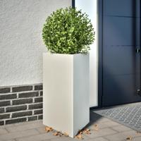VidaXL Plantenbakken 2 st driehoek 50x43x75 cm staal wit - thumbnail
