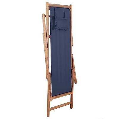 Strandstoel inklapbaar stof blauw - thumbnail