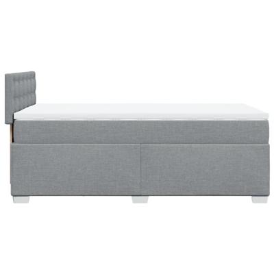 Boxspring met matras stof lichtgrijs 100x200 cm