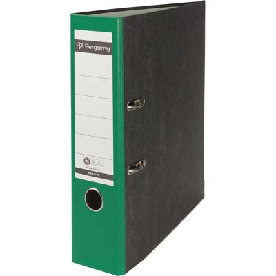 Pergamy ordner, voor ft A4, uit karton, rug van 8 cm, gewolkt groen