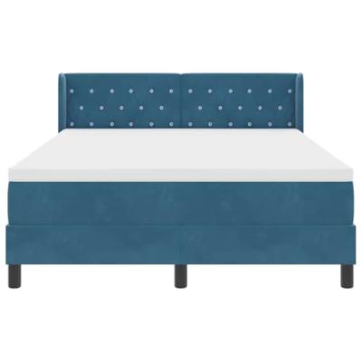 Boxspringbed met Matras Zwart 100x200 cm Fluweel Donkerblauw