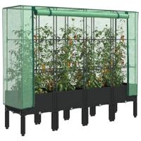 Plantenbak verhoogd met kashoes 160x40x140 cm rattanlook - thumbnail