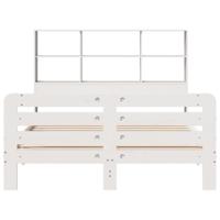Bedframe zonder matras massief grenenhout wit 140x200 cm - thumbnail