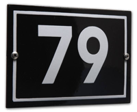 Emaille huisnummer Retro - Emaillebordje - thumbnail