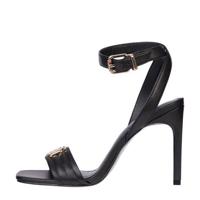 Tommy Hilfiger Padded High Heel Sandal leren sandalettes zwart - thumbnail