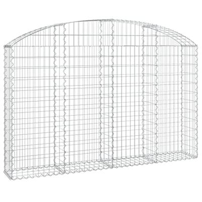 VidaXL Schanskorf gewelfd 200x30x120/140 cm gegalvaniseerd ijzer VidaXL Schanskorf gewelfd 200x30x120/140 cm gegalvaniseerd ijzer