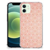 iPhone 12 Mini Doorzichtige Silicone Hoesje Pattern Orange - thumbnail