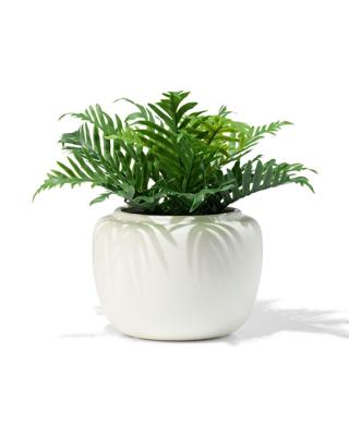 HEMA Bloempot ⌀12.2x13.5cm keramiek spikkel crème (creme)