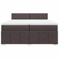 Boxspring met matras stof donkerbruin 200x200 cm - thumbnail