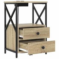 Nachtkastje met Oplaadstation Sonoma eiken Bewerkt hout - thumbnail