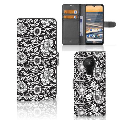 Nokia 5.3 Hoesje Black Flowers Nokia 5.3 Hoesje Black Flowers