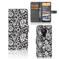 Nokia 5.3 Hoesje Black Flowers - thumbnail