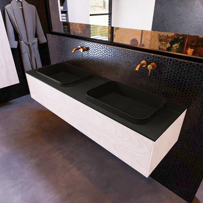 Badkamermeubelset Mondiaz Erin 150 cm met 1 Lade met RIDGE Wastafel Dubbel Urban Zonder Kraangaten Greeploos Mat Underlayment Badkamermeubelset Mondiaz Erin 150 cm met 1 Lade met RIDGE Wastafel Dubbel Urban Zonder Kraangaten Greeploos Mat Underlayment