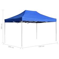 VidaXL Partytent professioneel inklapbaar 4,5x3 m aluminium blauw - thumbnail