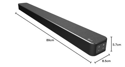 LG SN5Y Soundbar TV Bluetooth 400W 2.1 kanalen met draadloze subwoofer, DTS Virtual-technologie: X, Dolby Digital, High Resolution Audio, AI Sound Pro, optische ingang, USB, HDMI, zwart