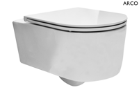 Wiesbaden Wandcloset Arco 36x55x34,5 cm met Flatline Toiletzitting Wit - thumbnail