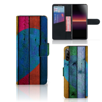 Sony Xperia L4 | Book Style Case | Wood Heart - Cadeau voor je Vriend