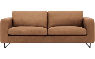 Goossens Excellent Bank Jovani bruin, leer, 3-zits, urban industrieel