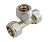 Kirchhoff Messing T-stuk, vernikkeld, 20 mm, klemkoppeling voor meerlagenbuis - 988911255 - thumbnail