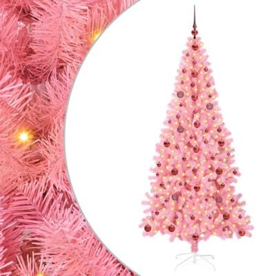 VidaXL Kerstboom met 300 led met standaard roze 210 cm pvc VidaXL Kerstboom met 300 led met standaard roze 210 cm pvc